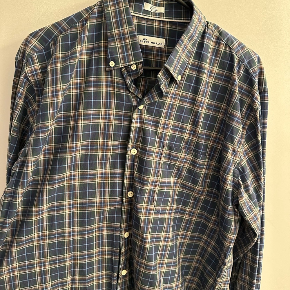 Peter Millar Men's Multicolor Plaid Button Down Shirt